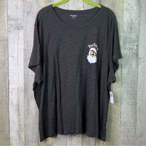 Old Navy Size 3X Believe W/Santa Claus Head Graphic Gray Short Sleeve Crewneck T